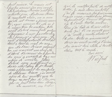 Page 2 et 3 d'une lettre manuscrite, faisant partie de l'importante correspondance entre le couple.